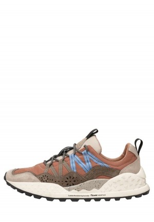 Brown Grey Men's Flower Mountain Washi Sneakers | KQO5884FT