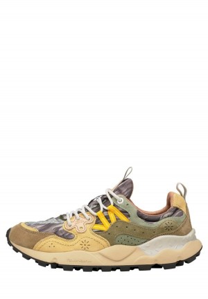 Green Beige Men's Flower Mountain Yamano 3 Sneakers | QRY6381GQ