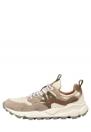 Grey Beige Women's Flower Mountain Yamano 3 Uni Sneakers | XLA8553DC