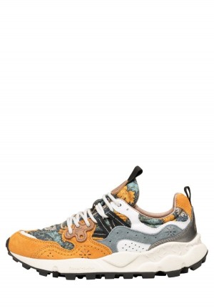 Orange Light Blue Women's Flower Mountain Yamano 3 Sneakers | XES577WK