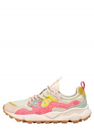 Pink Turquoise Women's Flower Mountain Yamano 3 Sneakers | FKN2875QR