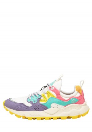 Purple White Women's Flower Mountain Yamano 3 Sneakers | QYW3160RB