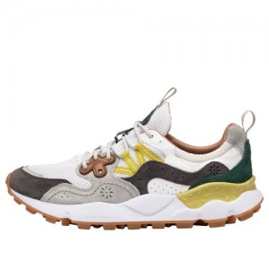 White Men's Flower Mountain Yamano 3 Sneakers | PLF985SS