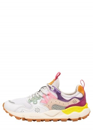 White Purple Women's Flower Mountain Yamano 3 Sneakers | QBK4545MW