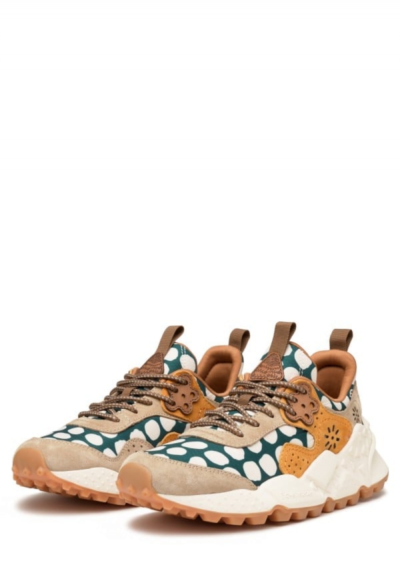 Beige Green Women's Flower Mountain Kotetsu Sneakers | AGN199OA