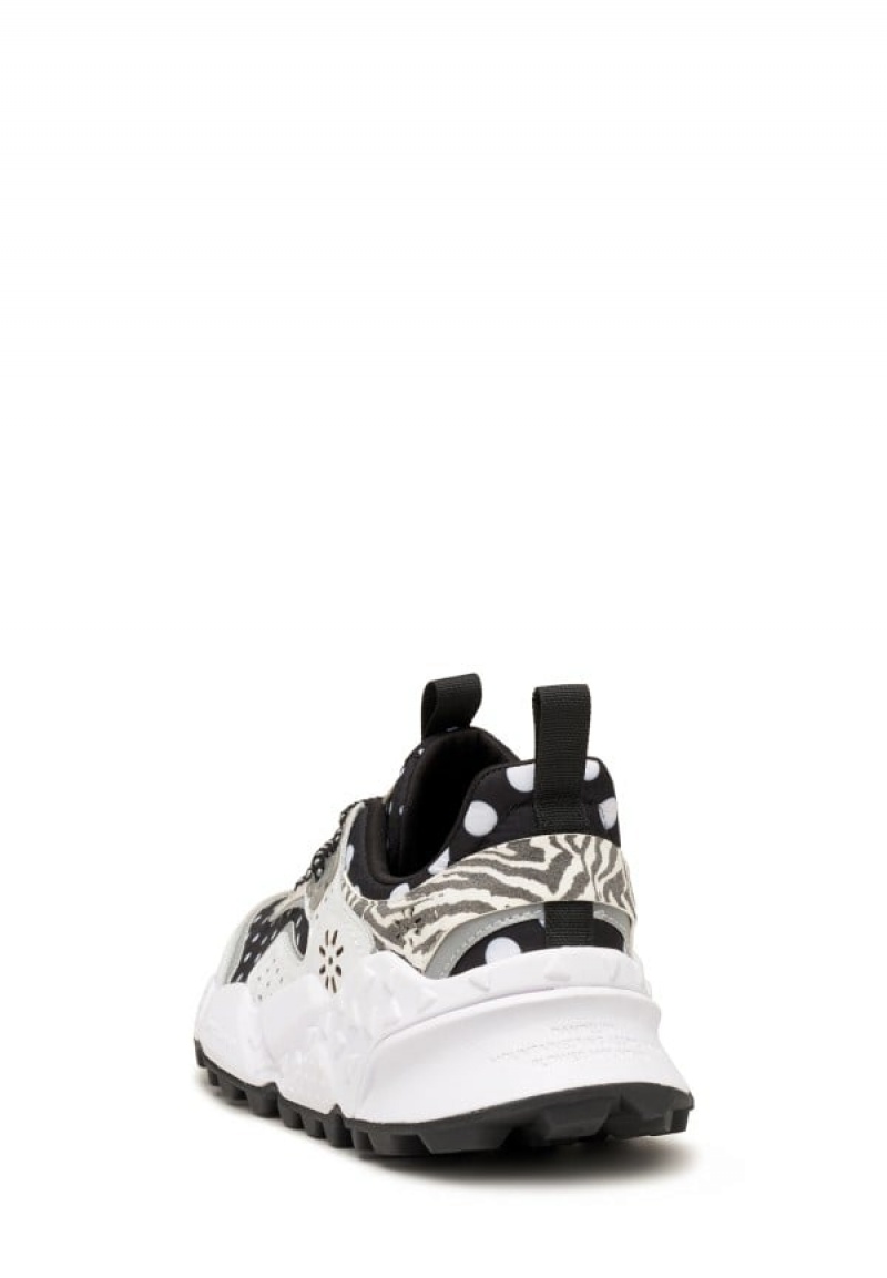 Black White Women's Flower Mountain Kotetsu Sneakers | FLY272RR