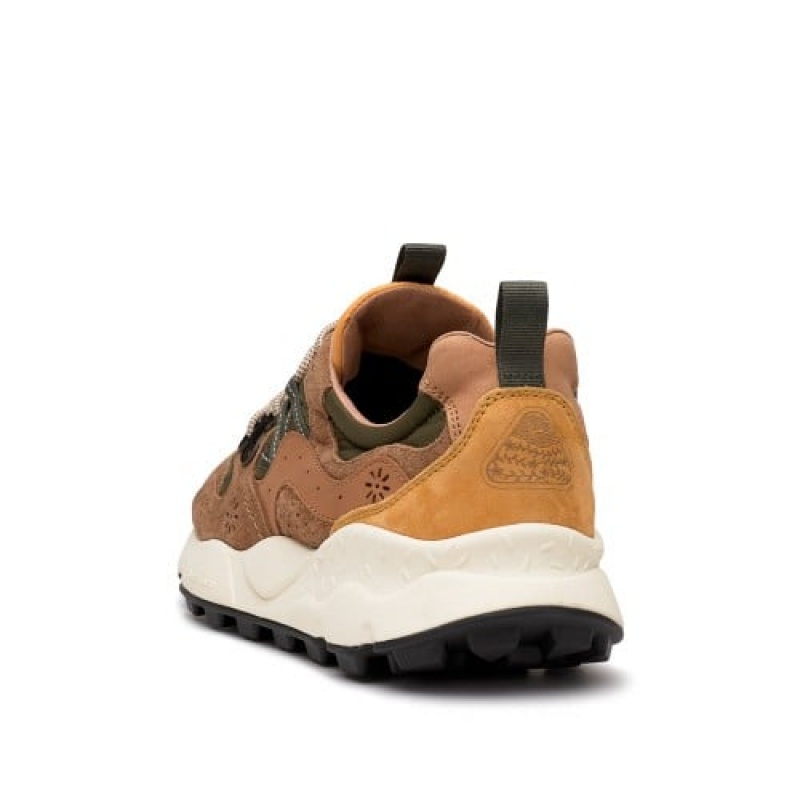 Brown Men's Flower Mountain Yamano 3 Sneakers | OFC6889FI