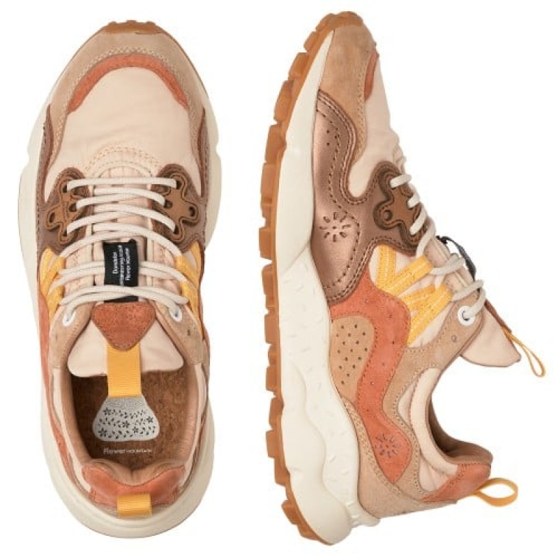 Brown Women's Flower Mountain Yamano 3 Sneakers | OBB5026ZN