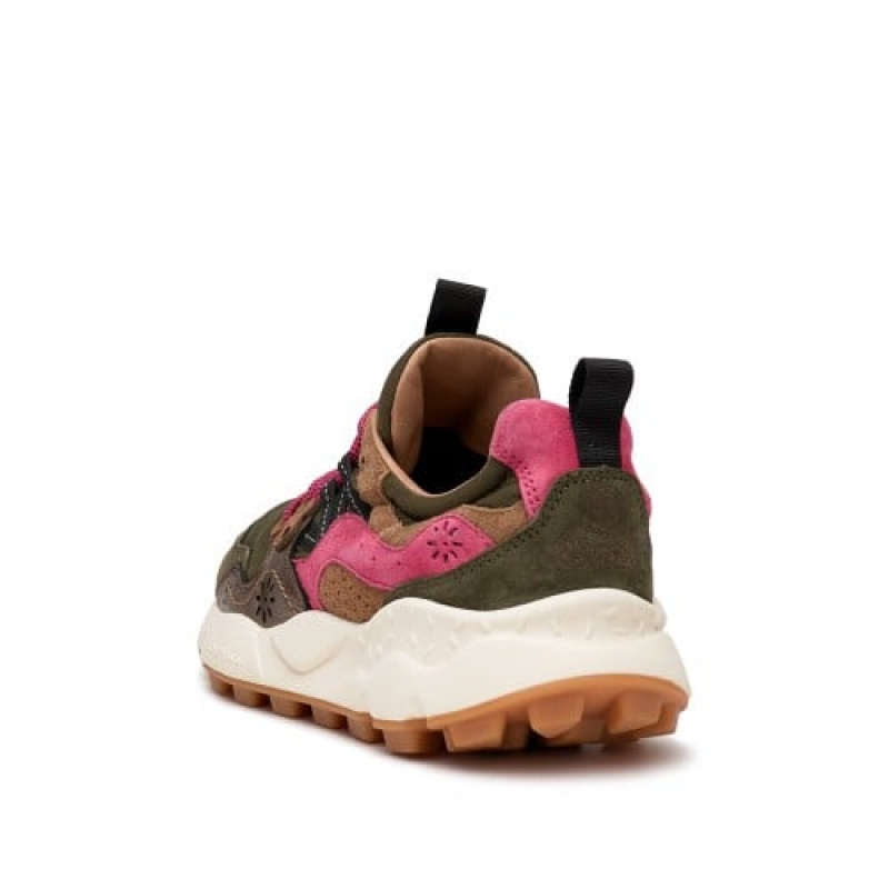 Green Pink Brown Women's Flower Mountain Yamano 3 Sneakers | GHR5768VZ