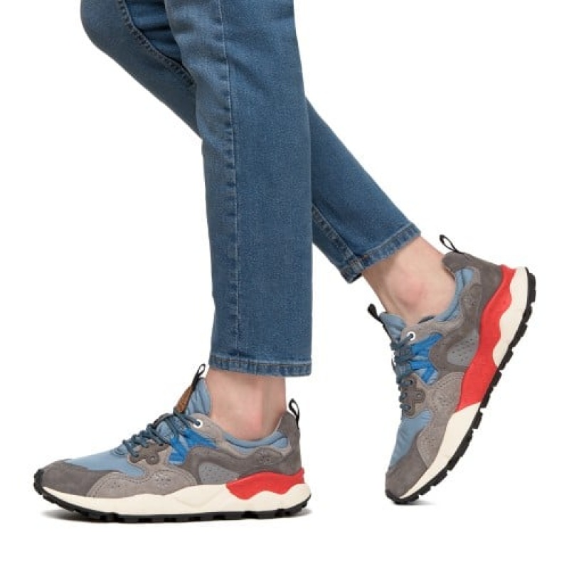 Grey Men's Flower Mountain Yamano 3 Sneakers | ZQX4387KN