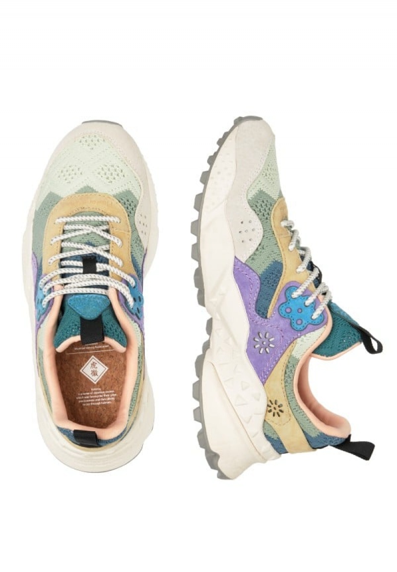 Light Blue Grey Women's Flower Mountain Kotetsu Sneakers | FON1006CS