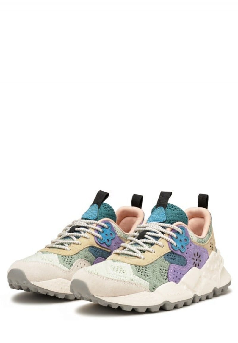 Light Blue Grey Women's Flower Mountain Kotetsu Sneakers | FON1006CS