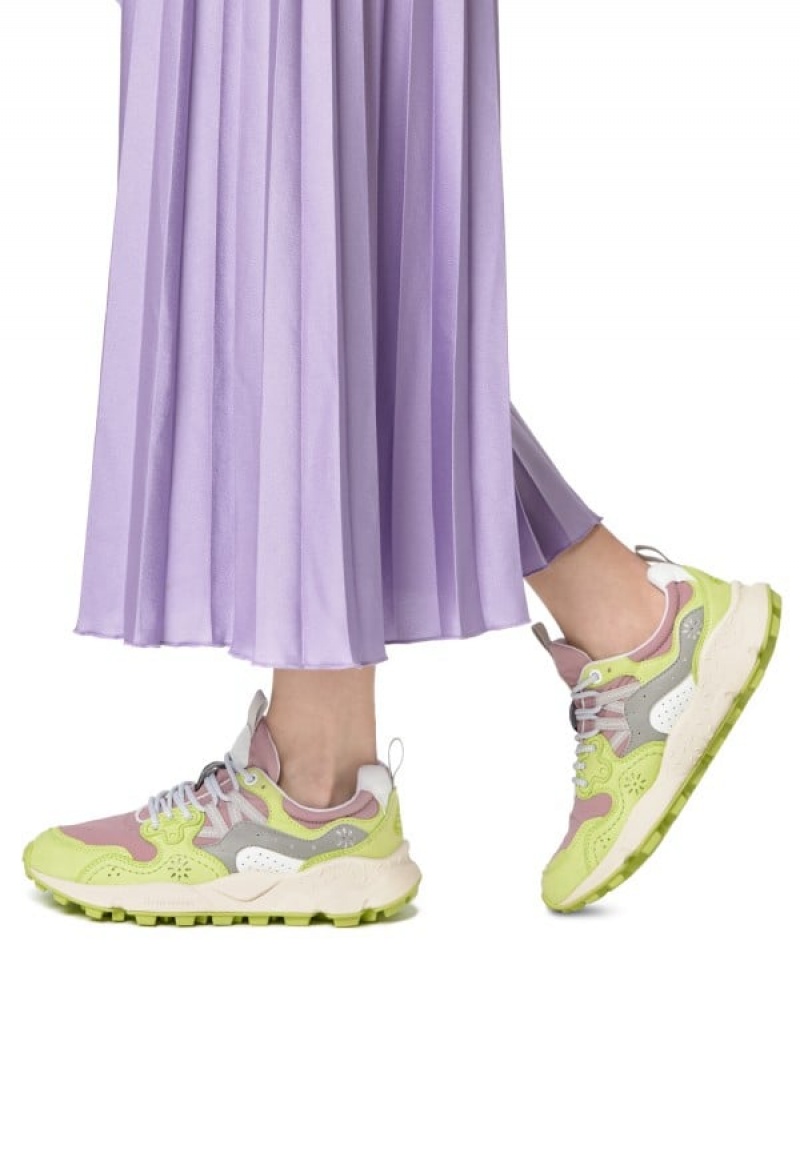 Light Green Purple Women's Flower Mountain Yamano 3 Sneakers | LXK4154BO