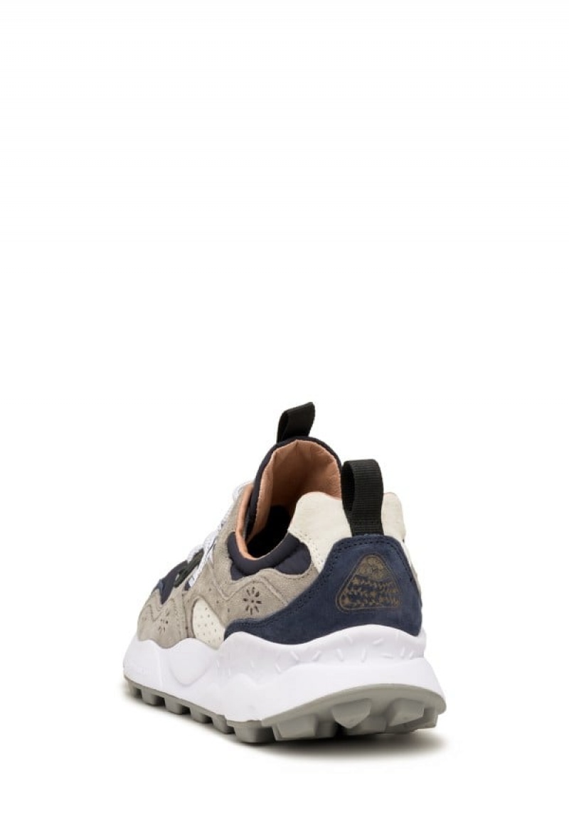 Navy Blue Grey Men's Flower Mountain Yamano 3 Sneakers | AJA6971LJ