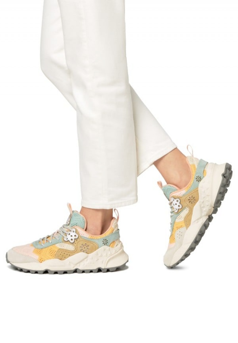 Pink Grey Women's Flower Mountain Kotetsu Sneakers | JLJ181ZH