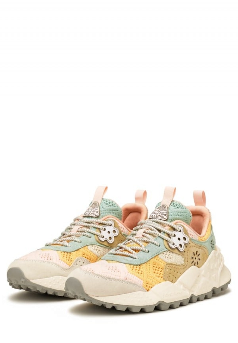 Pink Grey Women's Flower Mountain Kotetsu Sneakers | JLJ181ZH