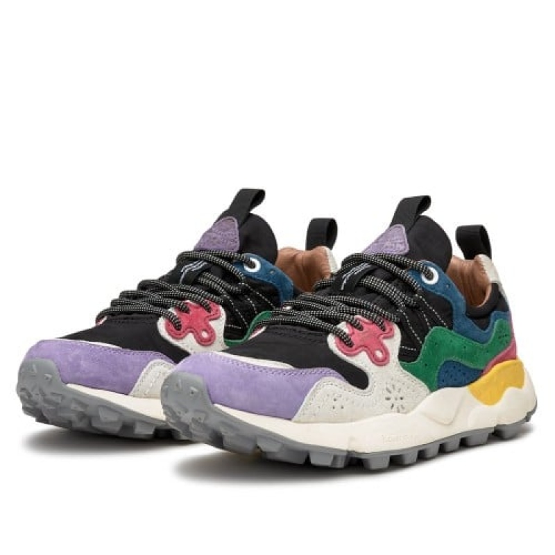 Purple Black White Women's Flower Mountain Yamano 3 Sneakers | NJD3980SX