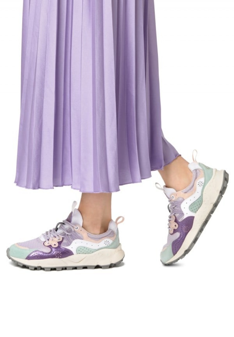 Purple Turquoise Women's Flower Mountain Yamano 3 Sneakers | RYQ2874QA