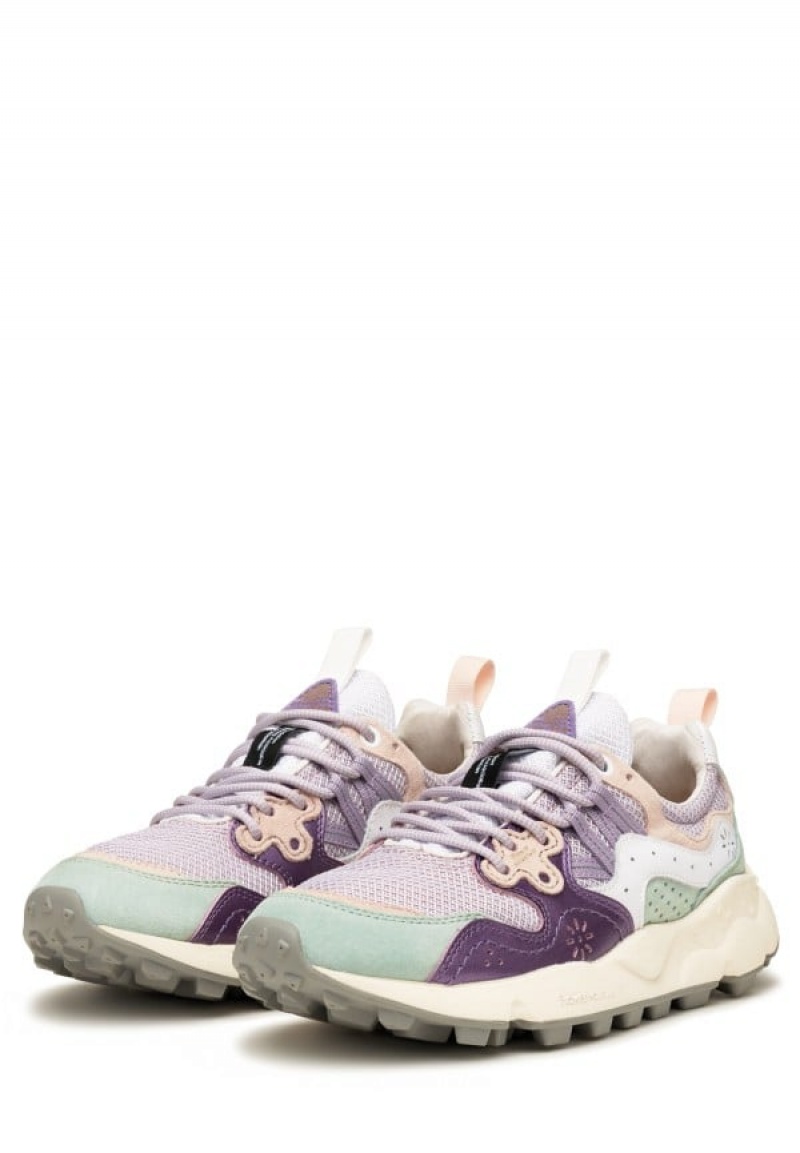 Purple Turquoise Women's Flower Mountain Yamano 3 Sneakers | RYQ2874QA