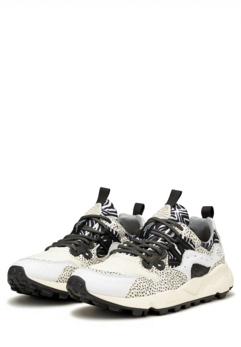 White Black Men's Flower Mountain Yamano 3 Uni Sneakers | LHJ3996HG