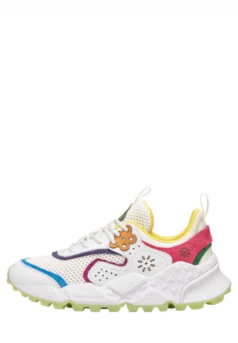 White Fuchsia Women\'s Flower Mountain Kotetsu Sneakers | WYR1359XT