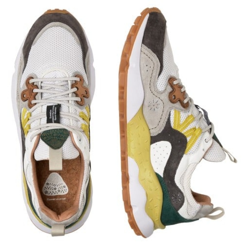 White Men's Flower Mountain Yamano 3 Sneakers | PLF985SS