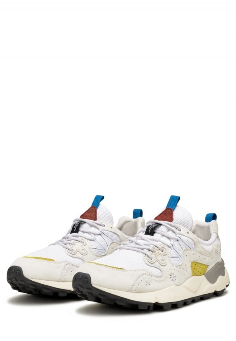 White Men's Flower Mountain Yamano 3 Sneakers | SWH3749JB