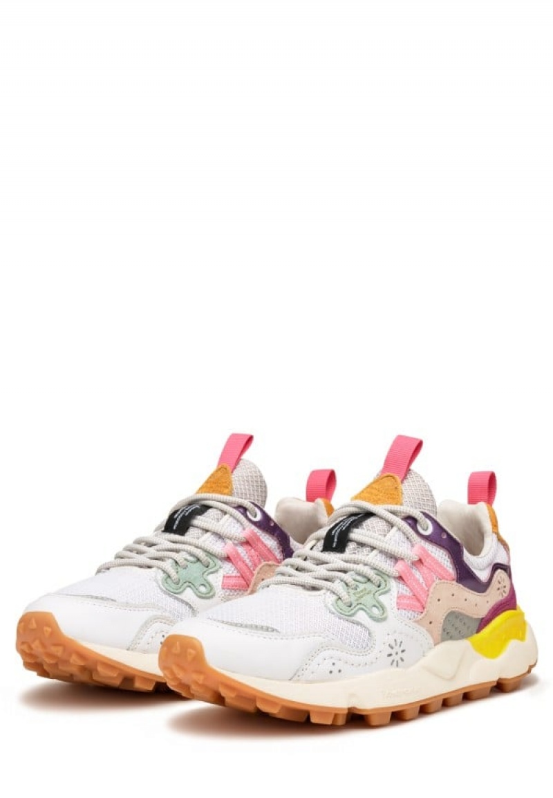 White Purple Women's Flower Mountain Yamano 3 Sneakers | QBK4545MW